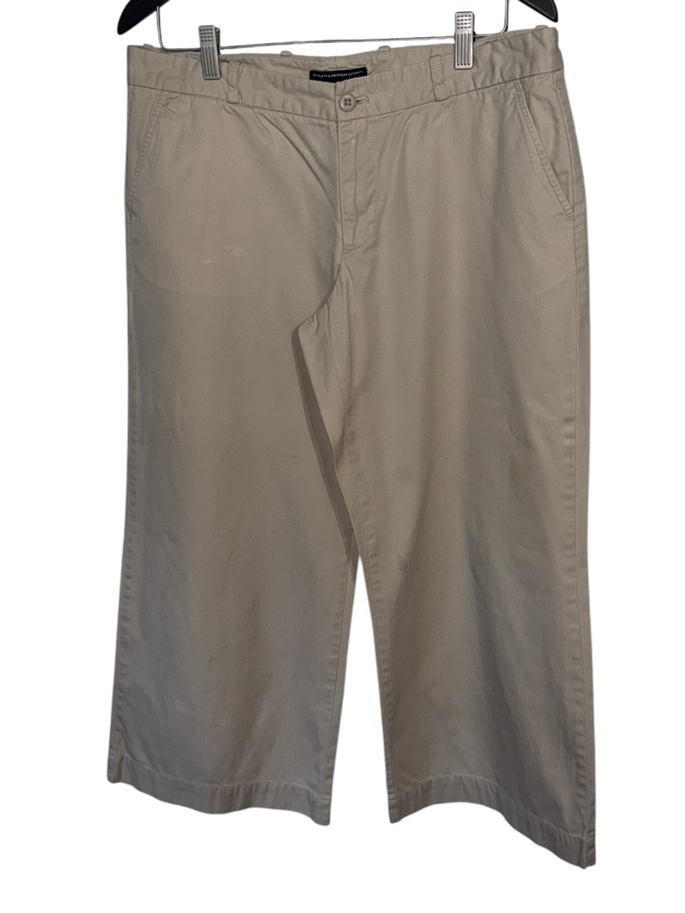 Ralph‎ Lauren Sport Women 12 Khaki Preppy Y2K Straight Leg Capri Pants Vintage